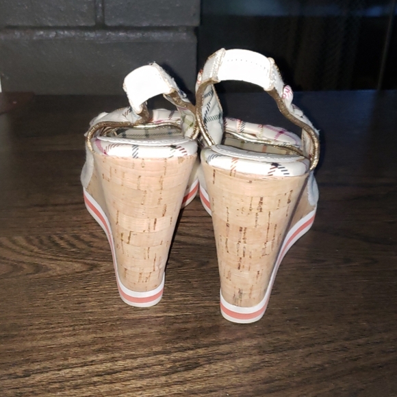 Coach Twirling Peeptoe Slingback Cork Wedge 7 - Picture 4 of 9